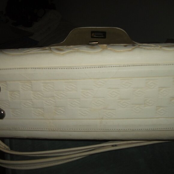 Vintage Genuine Leather Hand Tooled Embossed Mexican Handbag - Picture 7 of 12